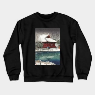 Snow at Shinobazu Benten Shrine by Kawase Hasui Crewneck Sweatshirt